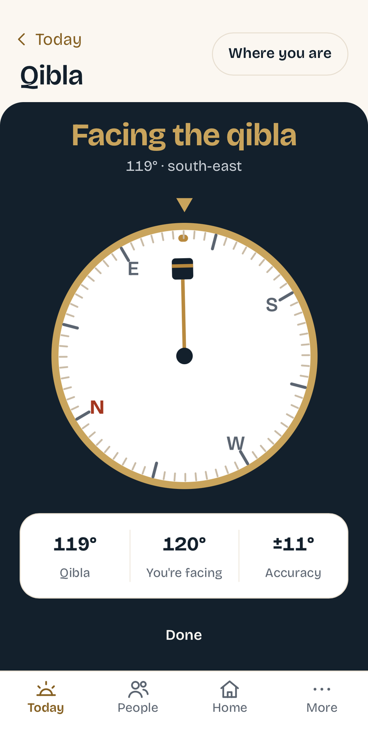 Muezzin app — Qibla