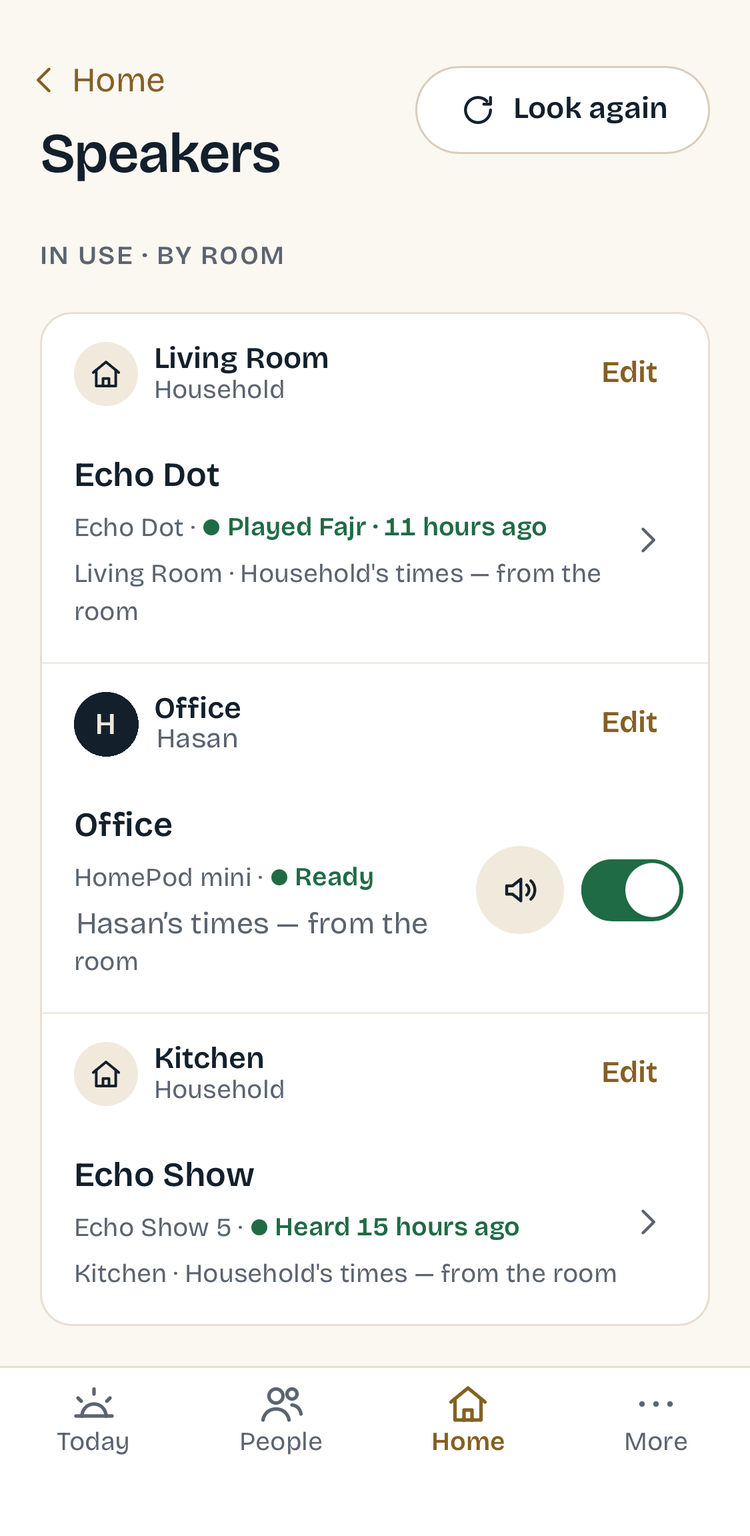 Muezzin app — Speakers