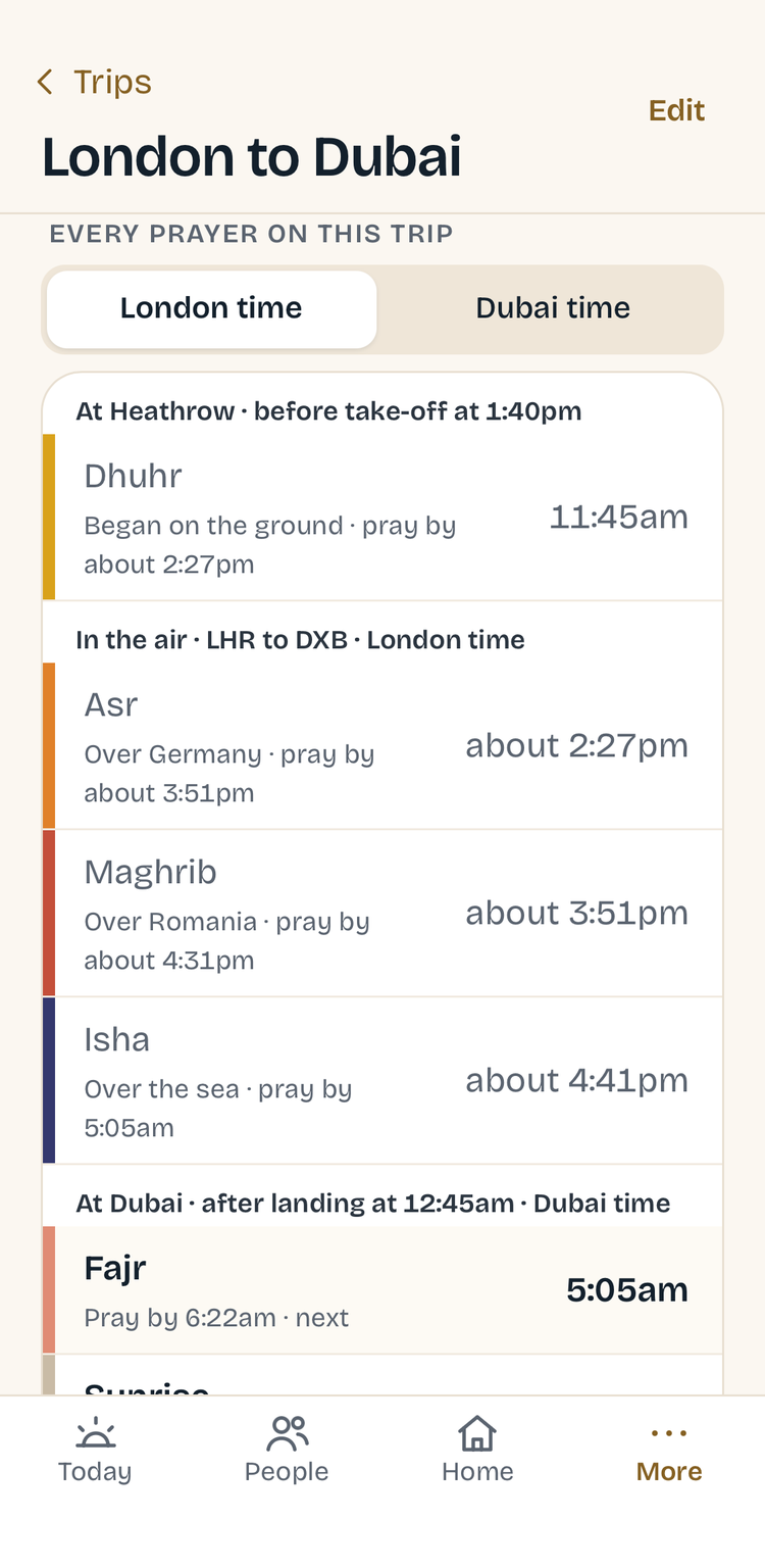 Muezzin app — A trip